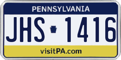 PA license plate JHS1416