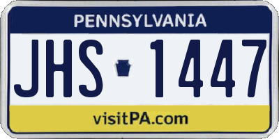 PA license plate JHS1447