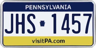 PA license plate JHS1457