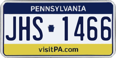 PA license plate JHS1466