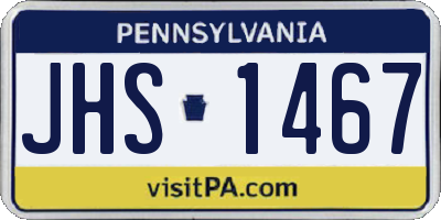 PA license plate JHS1467