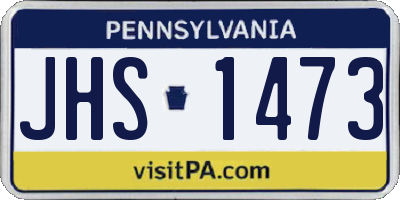 PA license plate JHS1473