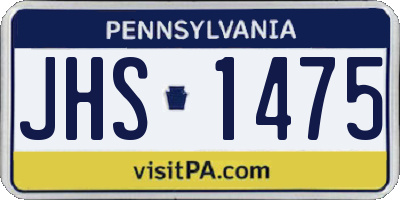 PA license plate JHS1475