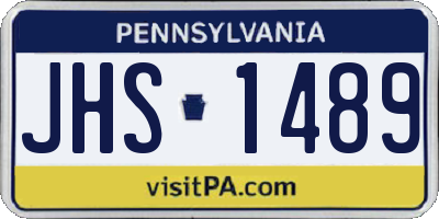 PA license plate JHS1489