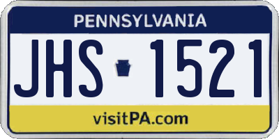 PA license plate JHS1521
