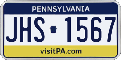 PA license plate JHS1567