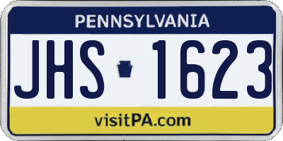 PA license plate JHS1623