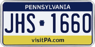 PA license plate JHS1660