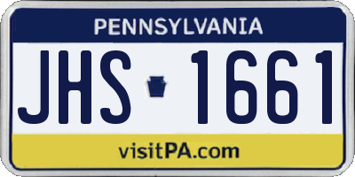 PA license plate JHS1661
