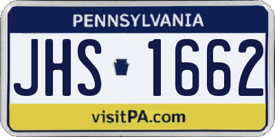 PA license plate JHS1662