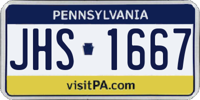 PA license plate JHS1667
