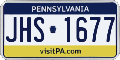 PA license plate JHS1677