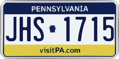 PA license plate JHS1715