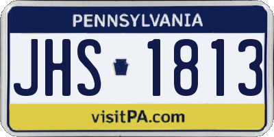 PA license plate JHS1813