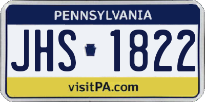 PA license plate JHS1822