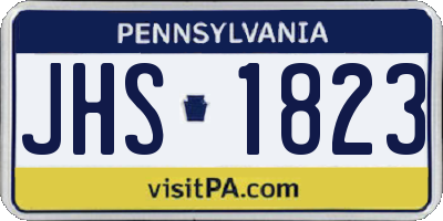 PA license plate JHS1823