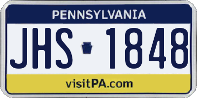 PA license plate JHS1848