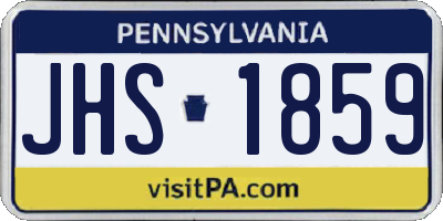 PA license plate JHS1859