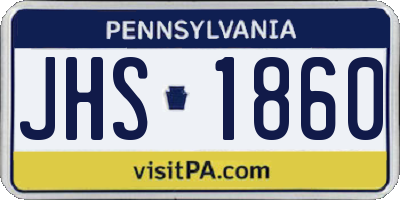 PA license plate JHS1860