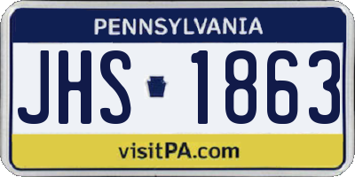 PA license plate JHS1863