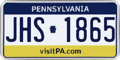 PA license plate JHS1865