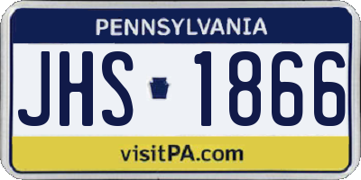 PA license plate JHS1866