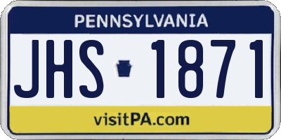 PA license plate JHS1871