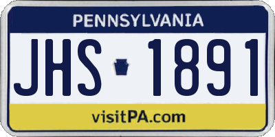 PA license plate JHS1891