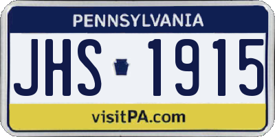 PA license plate JHS1915