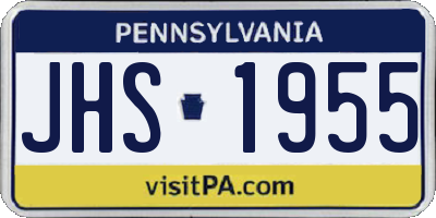 PA license plate JHS1955