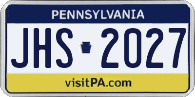 PA license plate JHS2027