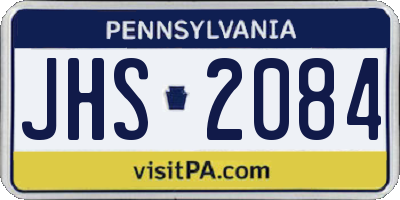 PA license plate JHS2084