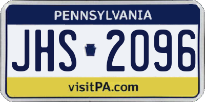 PA license plate JHS2096