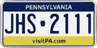 PA license plate JHS2111