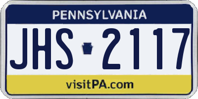 PA license plate JHS2117