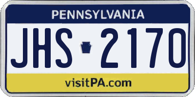 PA license plate JHS2170
