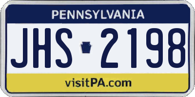 PA license plate JHS2198