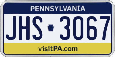 PA license plate JHS3067