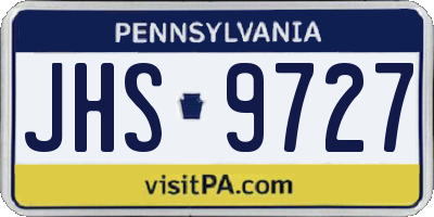 PA license plate JHS9727