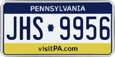 PA license plate JHS9956