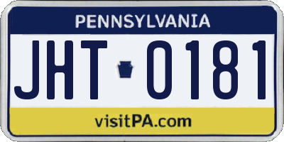 PA license plate JHT0181