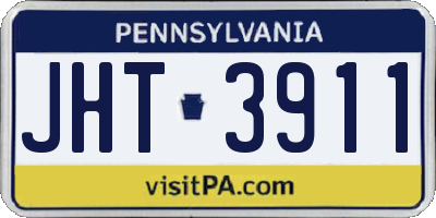 PA license plate JHT3911