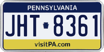 PA license plate JHT8361