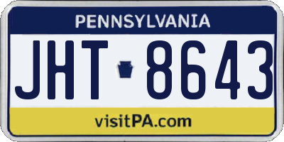 PA license plate JHT8643