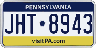 PA license plate JHT8943