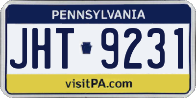 PA license plate JHT9231