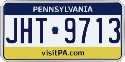 PA license plate JHT9713