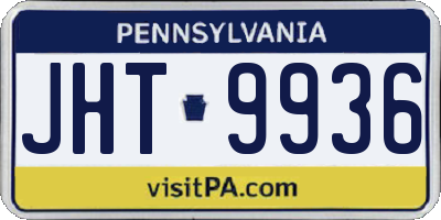 PA license plate JHT9936