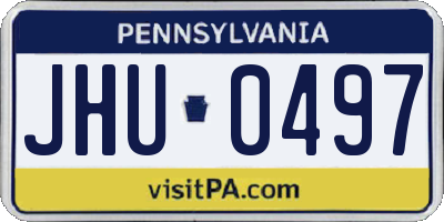 PA license plate JHU0497