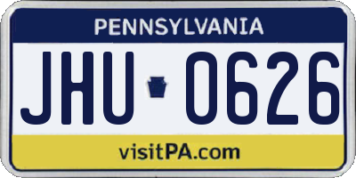 PA license plate JHU0626